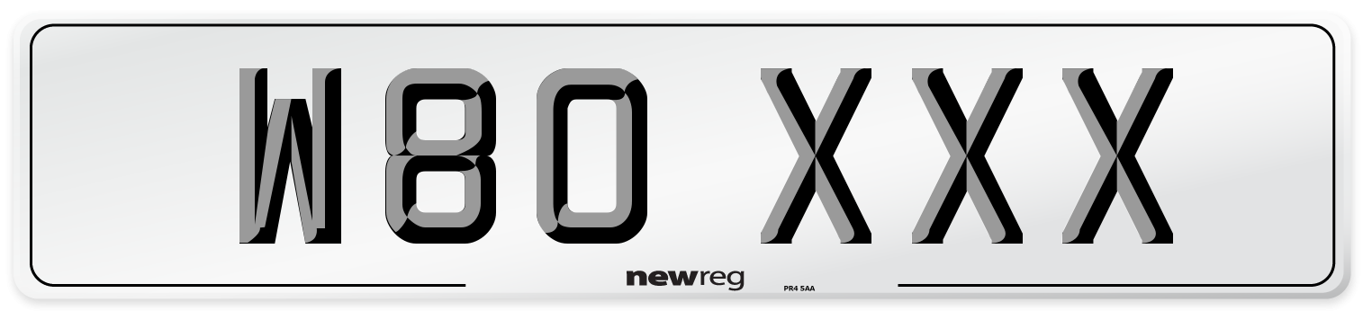 W80 XXX Number Plate from New Reg